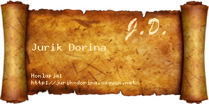 Jurik Dorina névjegykártya